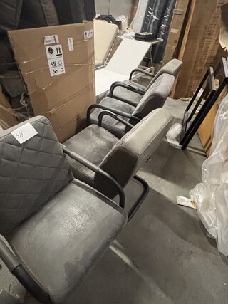 4x 3 fauteuils + 1 eetkamerstoel antraciet